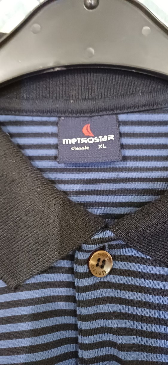 Erkek Lacivert Çizgili Uzun Kollu Polo Tişört - Görsel 3