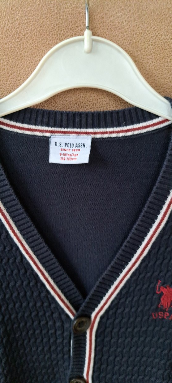 Lacivert Erkek çocuk Örgü Hırka Düğmeli 9-10 yaş - Görsel 2