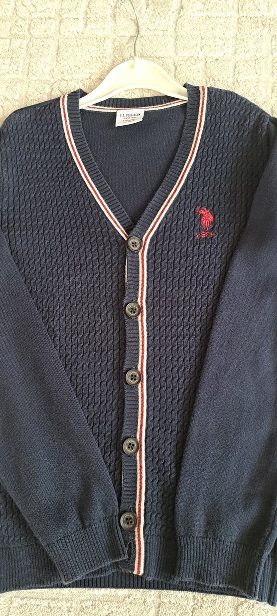 Lacivert Erkek çocuk Örgü Hırka Düğmeli 9-10 yaş - Görsel 4