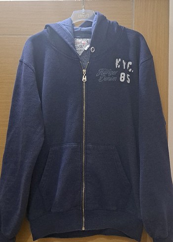 Erkek Lacivert Fermuarlı Sweatshirt