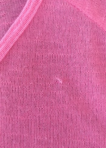 s Beden pembe Renk Pembe V Yaka Keten Tişört