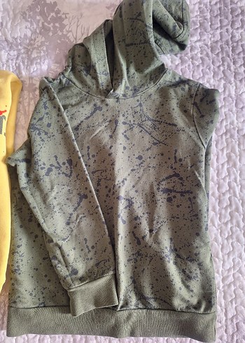 haki Kapüşonlu Erkek Çocuk Sweatshirt