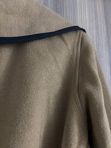 Kadın kruvaze kemerli kaşe ceket - Görsel 6