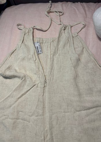 Bershka Keten Askılı Mini Tulum
