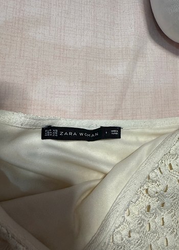 Zara Dantel Detaylı Beyaz Mini Etej - Görsel 3
