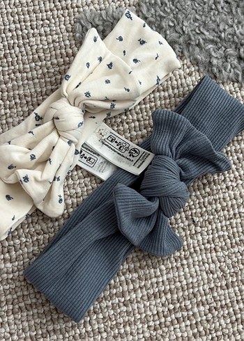 Gri ve Desenli Örgü Çocuk Saç Bantları - Görsel 2