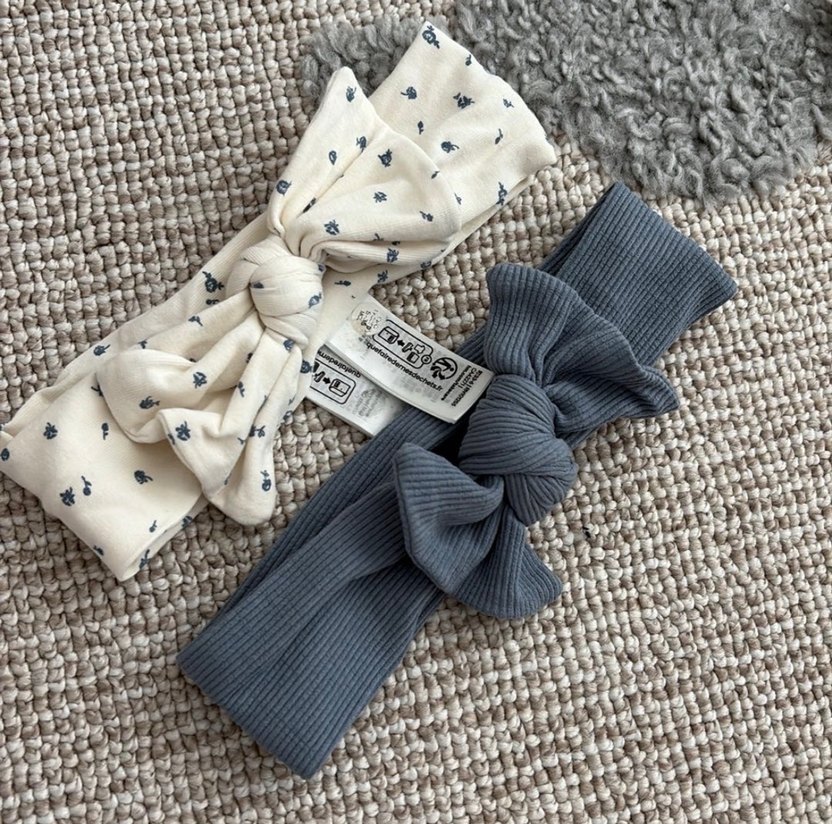 Gri ve Desenli Örgü Çocuk Saç Bantları - Görsel 2