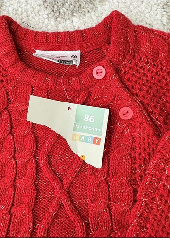 Kırmızı Örgü Kazak - Görsel 3