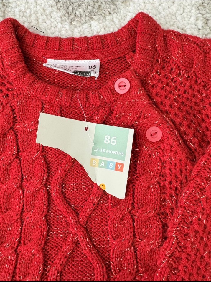 Kırmızı Örgü Kazak - Görsel 3