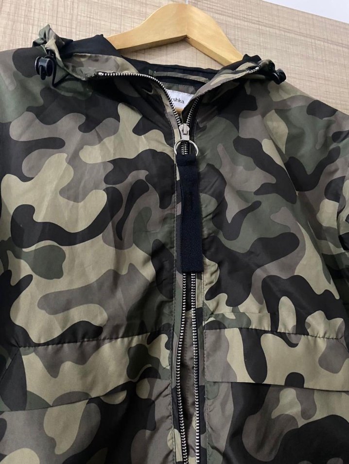 Kadın Kamuflaj Desenli Midi Ceket - Görsel 3