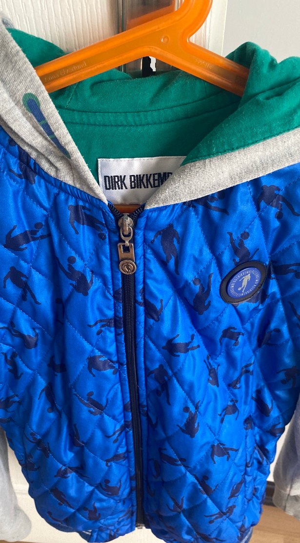 Erkek Çocuk Gri Kollu Mavi Fermuarlı Mont - Görsel 2