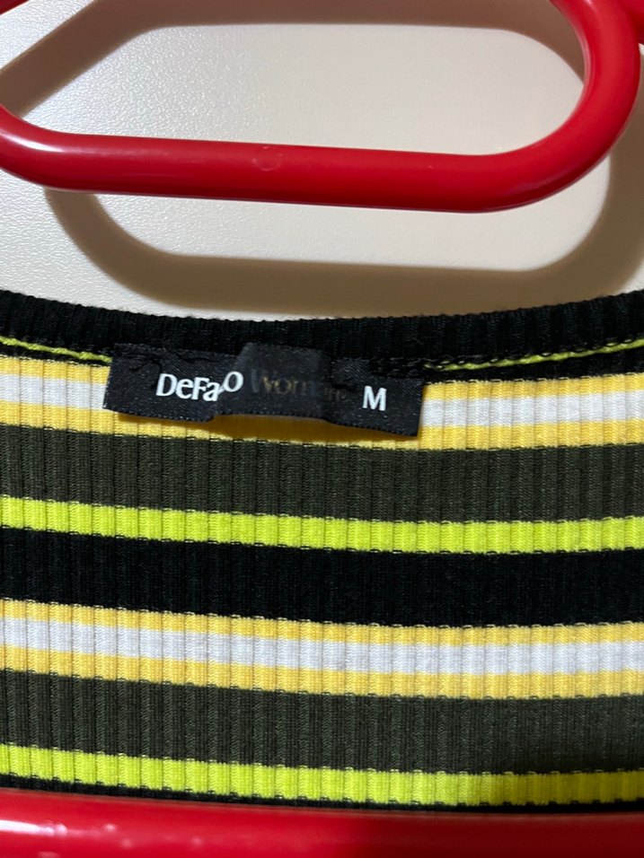 Çizgili, V Yakalı  Elbise - Görsel 3