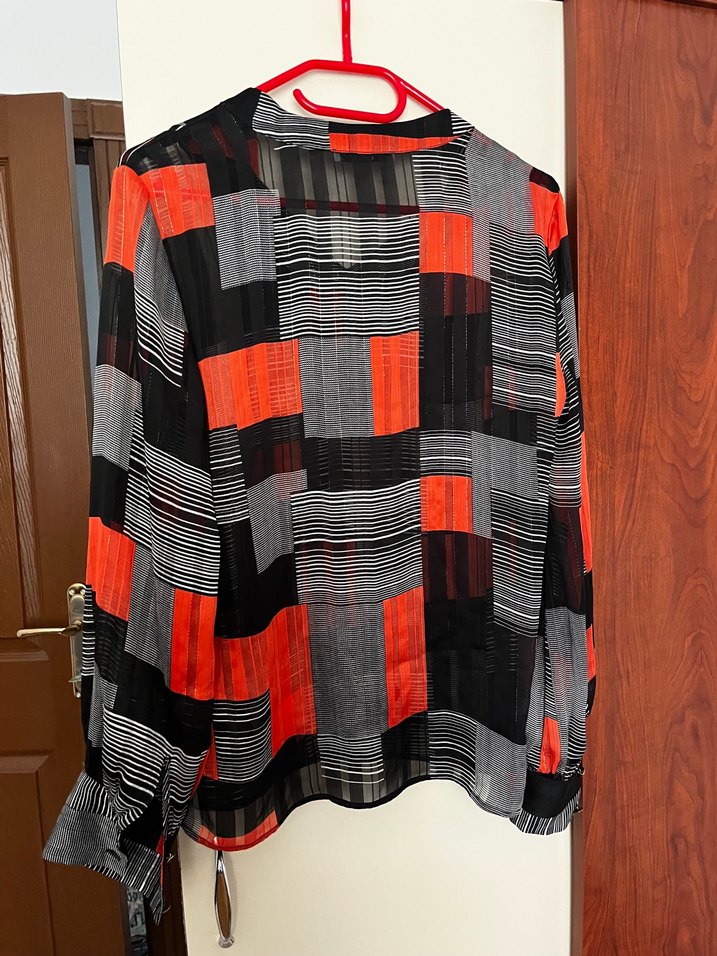 Kareli Desenli Kırmızı Uzun Kollu Gömlek - Görsel 2