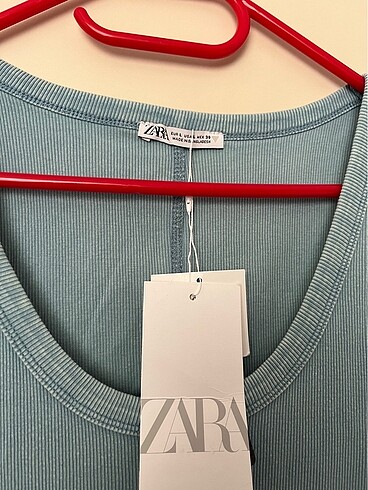 Zara Zara fitilli soluk mavi renginde elbise