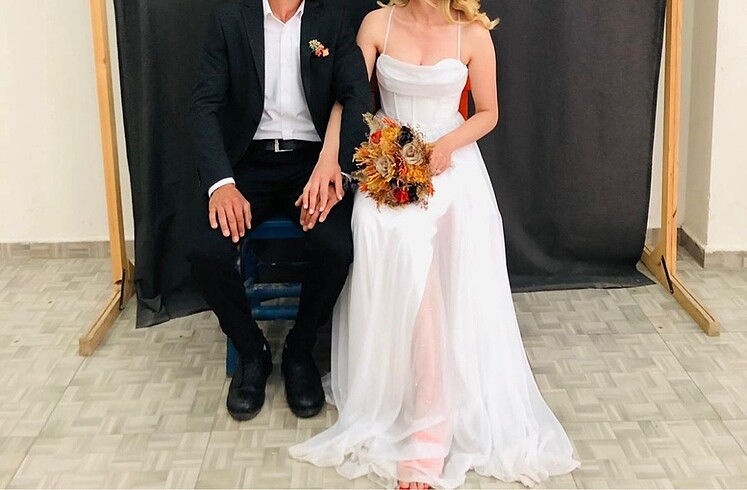 s Beden beyaz Renk Uzun beyaz nikah- dış çekim elbisesi