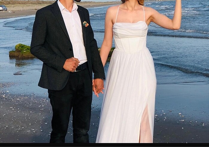 Diğer Uzun beyaz nikah- dış çekim elbisesi