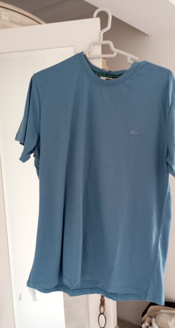 Erkek Mavi Oversize Basic Tişört - Görsel 2