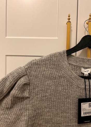 Twist Gri Kadın Triko Midi Elbise - Görsel 4