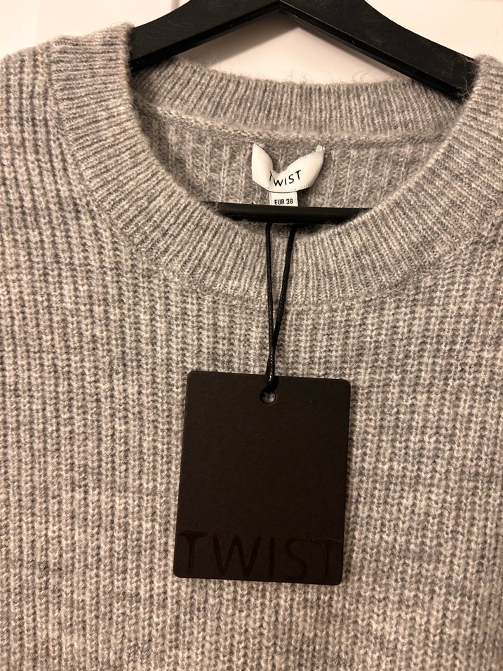 Twist Gri Kadın Triko Midi Elbise - Görsel 2