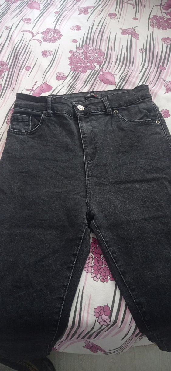 Siyah Dar Kesim Rahat Kadın Denim Pantolon - Görsel 5