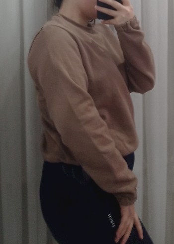 Kadın bej Sweatshirt - Görsel 3