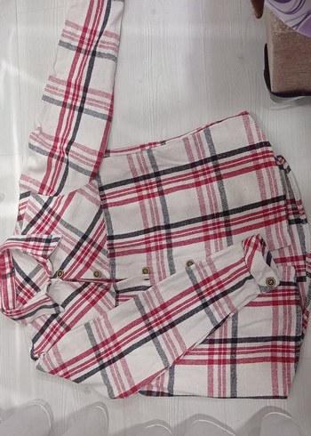 Kırmızı Kareli Pamuklu oduncu Gömlek - Görsel 2