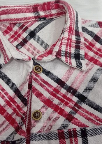 Kırmızı Kareli Pamuklu oduncu Gömlek - Görsel 3
