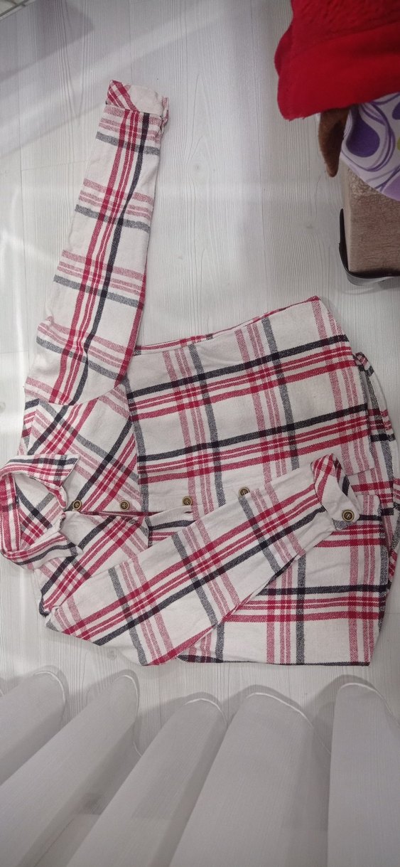 Kırmızı Kareli Pamuklu oduncu Gömlek - Görsel 2