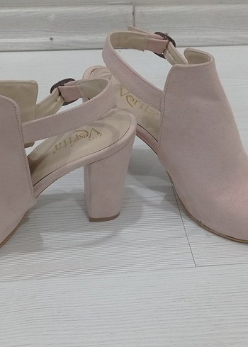 Pudra Süet Tokalı Topuklu Kadın Ayakkabı - Görsel 2