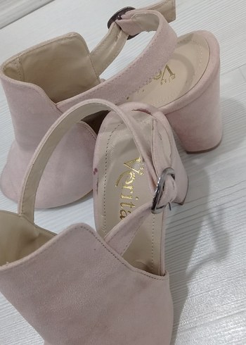 Pudra Süet Tokalı Topuklu Kadın Ayakkabı - Görsel 5