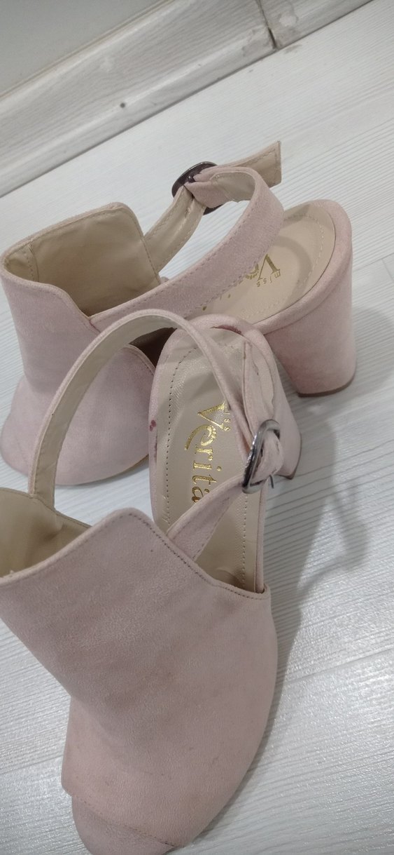 Pudra Süet Tokalı Topuklu Kadın Ayakkabı - Görsel 5