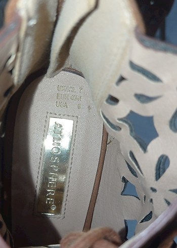 Kahverengi Süet Çiçek Desenli Stiletto - Görsel 7