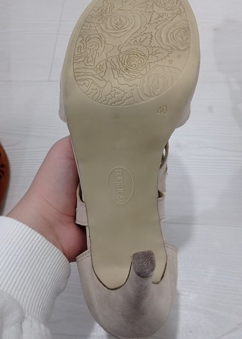 Bej Süet Kadın İnce Topuklu Ayakkabı - Görsel 6