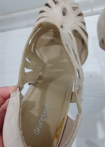 Bej Süet Kadın İnce Topuklu Ayakkabı - Görsel 5