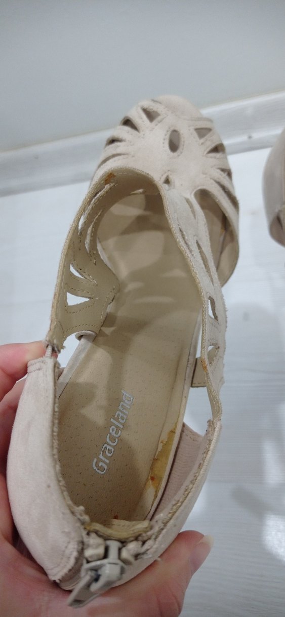 Bej Süet Kadın İnce Topuklu Ayakkabı - Görsel 5