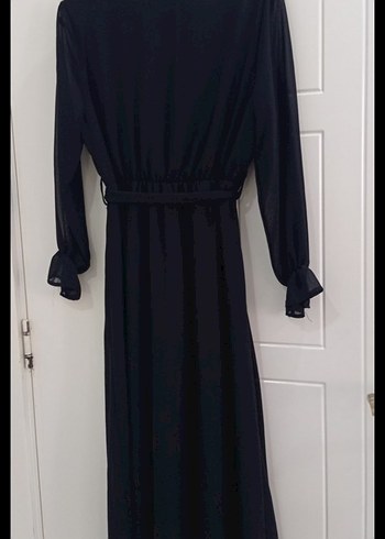 Siyah V Yaka  Elbise - Görsel 5