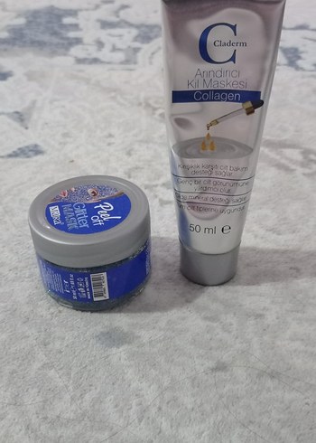 Claderm Kolajen Kil Maskesi ve mara glitter yüz maskesi