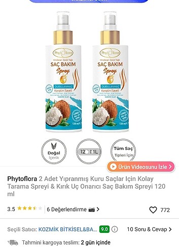 Keratin ilaveli saç bakım spreyi
