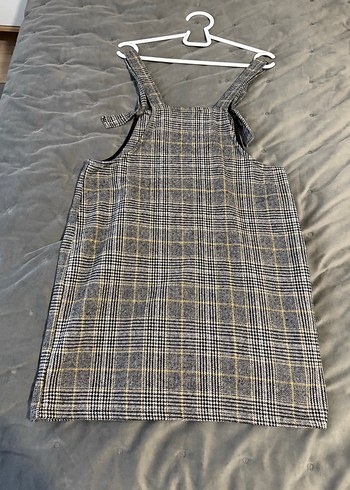 Ekose Desenli Kadın Askılı Salopet - Görsel 2