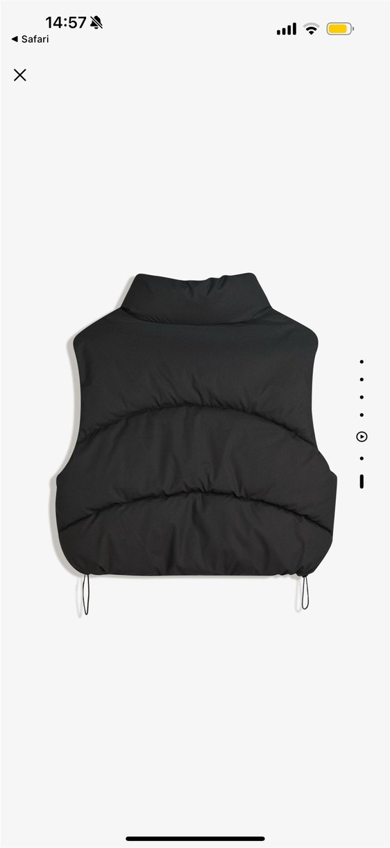 Kadın Siyah Kısa Şişme Yelek Yüksek Yakalı - Görsel 4