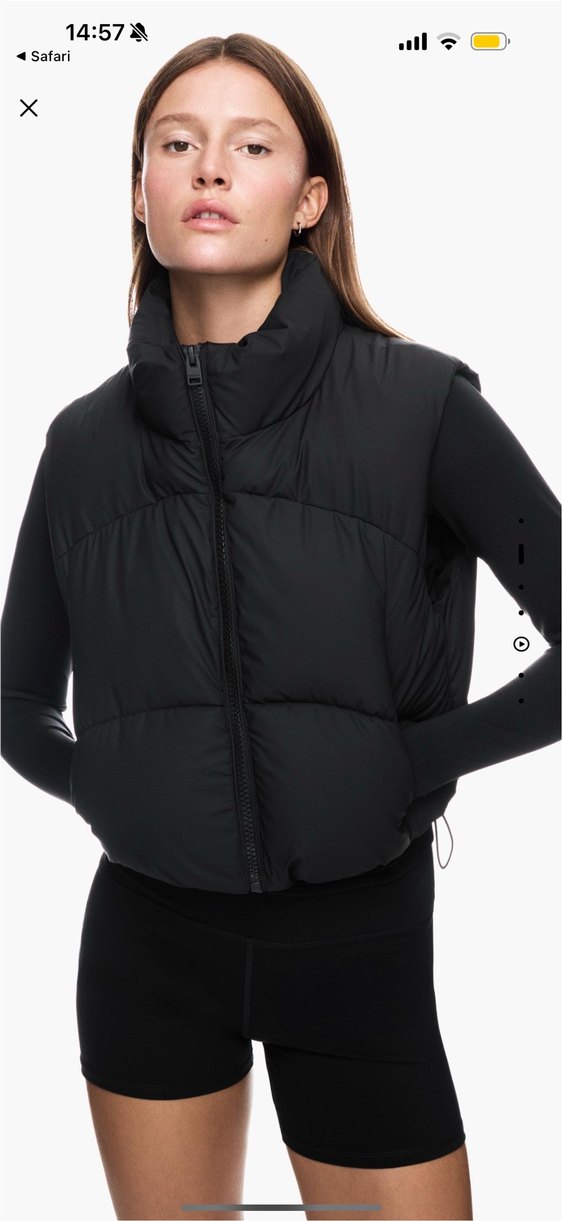 Kadın Siyah Kısa Şişme Yelek Yüksek Yakalı - Görsel 2