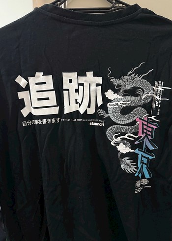 Siyah Sokak Stili Kısa Kollu Tişört - Görsel 4