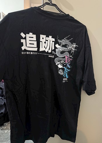 Siyah Sokak Stili Kısa Kollu Tişört - Görsel 3