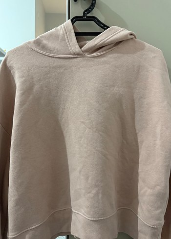 Bej Kapüşonlu Kadın Sweatshirt - Görsel 2