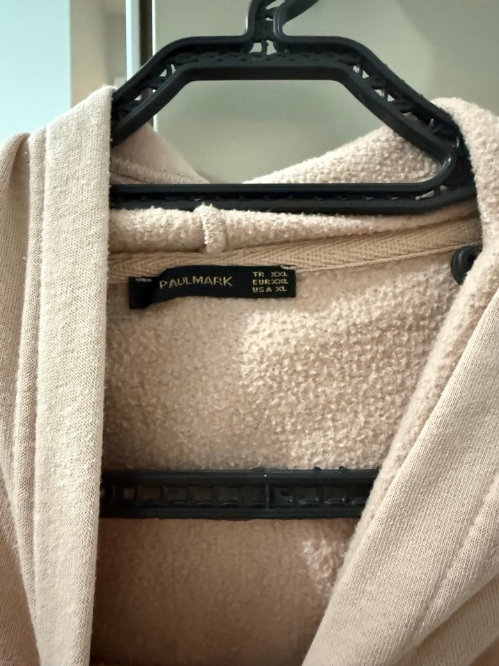 Bej Kapüşonlu Kadın Sweatshirt - Görsel 4