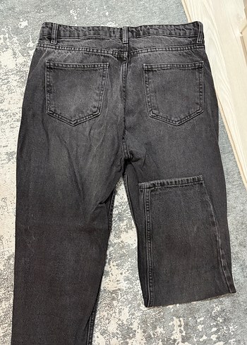 Siyah-Gri Bol Kesim Kadın Denim Jean - Görsel 3