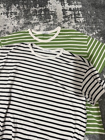 İkili Bershka çizgili T-shirt