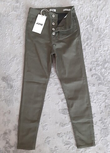 Etiketli Skinny Yüksek Bel Pantolon