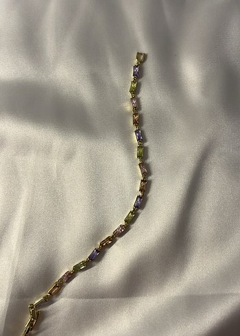 Çelik Renkli Taşlı Swarovski tarzı Bileklik - Görsel 2