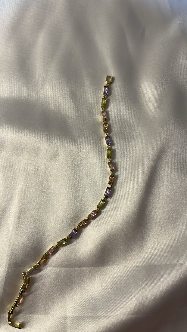 Çelik Renkli Taşlı Swarovski tarzı Bileklik - Görsel 2